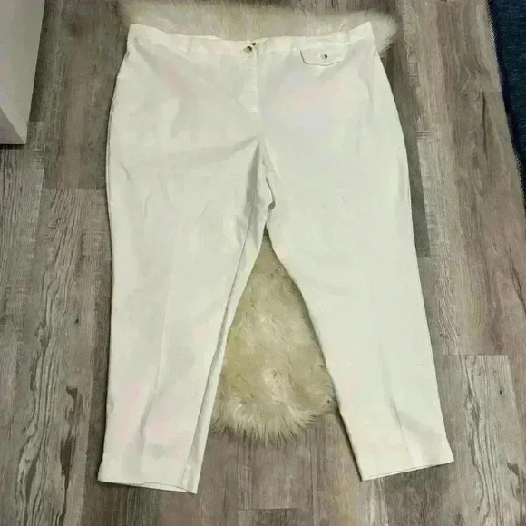 Vince Camuto white flap pocket cropped pants sz 24w - Picture 1 of 8